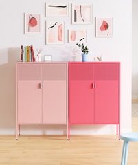 Archiefkast - Kantoorkast - Metalen kast met deuren - Roze - CB10 - FLEXISPOT