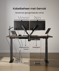 Zit sta bureau - Elektrisch - Verstelbaar - Bureauframe - Zwart - E7B-PRO - FLEXISPOT
