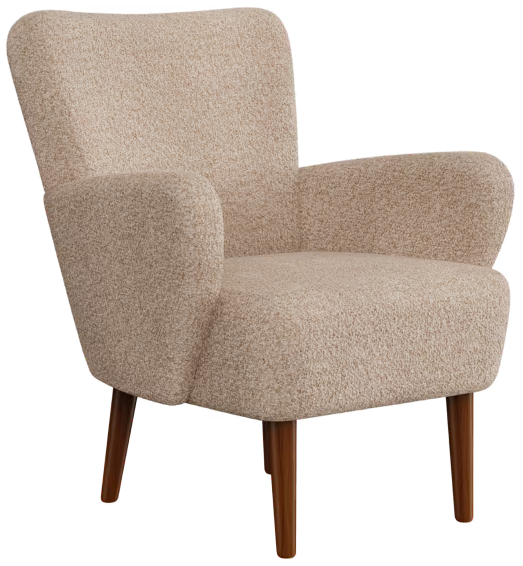 FLEXISPOT Bouclé fauteuil met houten poten (Wing)