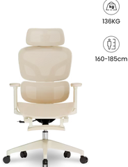 Ergonomische Bureaustoel -  Office Chair - Gamestoel - Volwassenen - Beige - BS5W MESH - FLEXISPOT