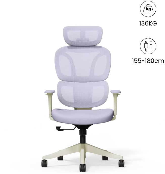 Ergonomische Bureaustoel -  Office Chair - met voetensteun - Volwassenen - Paars - BS5PP-F2 - FLEXISPOT