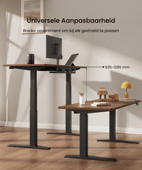 Zit sta bureau - Elektrisch - Verstelbaar - Bureauframe - Zwart - E7B-PRO - FLEXISPOT