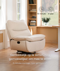 Fauteuil - Relaxfauteuil - Relaxstoel - Schommelstoel - Beige - XC6-BG - FLEXISPOT