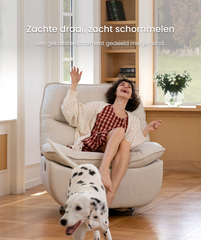 FLEXISPOT Draai- en Schommel Relaxstoel met Stevig Metaal Onderstel - Lotus - (Lichtgrijs)