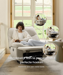 FLEXISPOT Draai- en Schommel Relaxstoel met Stevig Metaal Onderstel - Lotus - (Lichtgrijs)