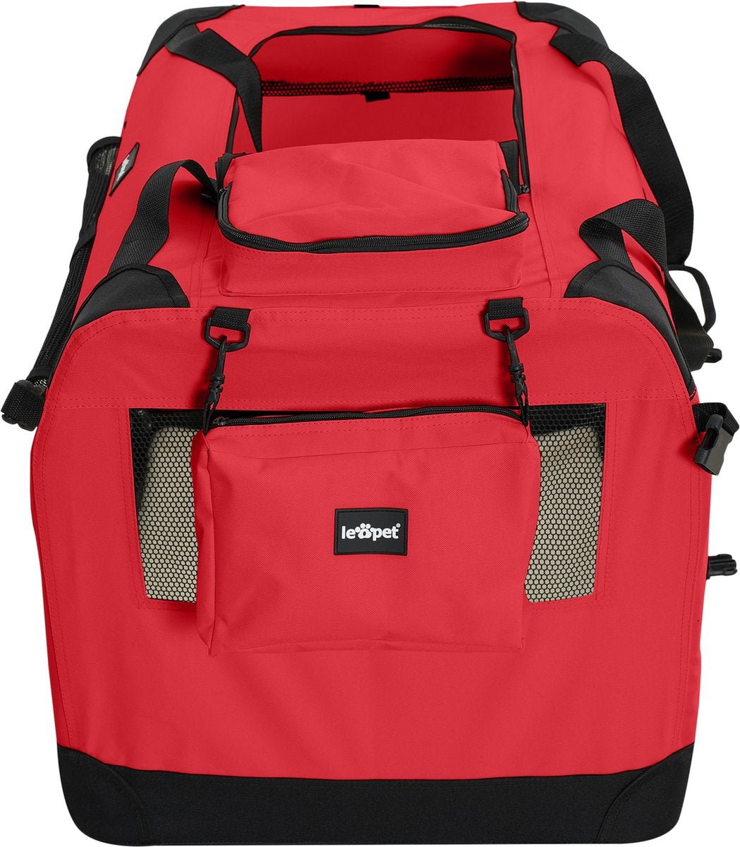 Reisbench hond - Draagtas hond - Transportbox - 70x52x52 cm - Rood