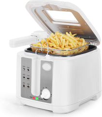 Aigostar Indra 30HEX - Frituurpan - 2,5 Liter - Koude zone - 1650W - wit