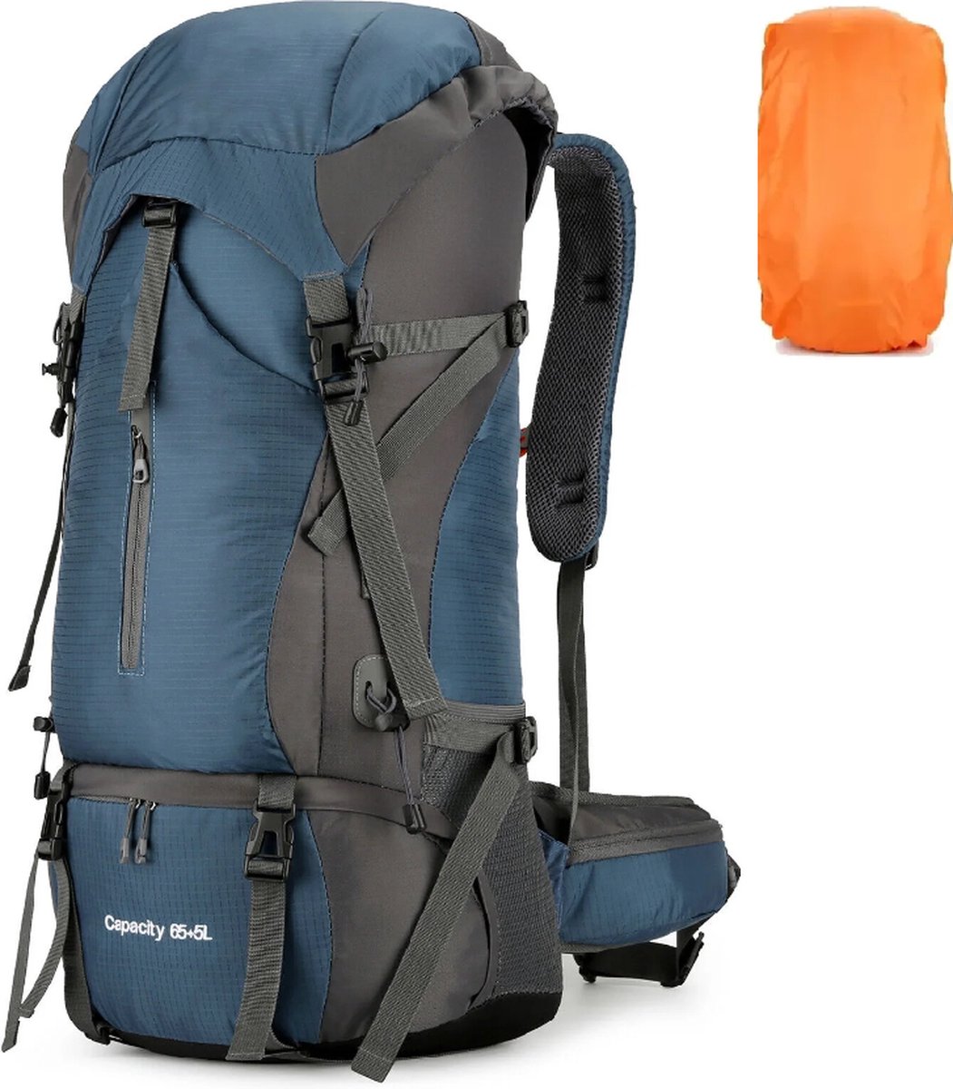 Backpack - Sporttas - Outdoor rugzak - 70L - Blauw - CarryQuest®