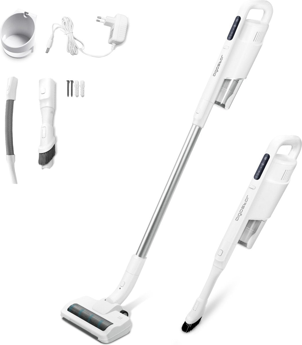 Steelstofzuiger - Stofzuiger Zonder zak - Draadloos  - 150W - Wit - Aigostar •
