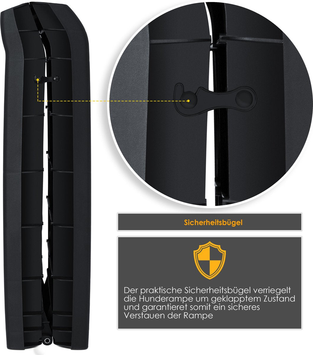 KESSER® Hondenhelling - Loopplank - Hondentrap - Opvouwbaar - Zwart