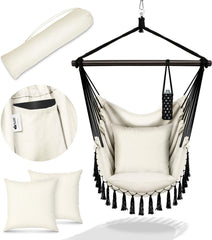 Hangstoel - Binnen & Buiten - Hangschommel - Tot 150kg - Beige - Tillvex®