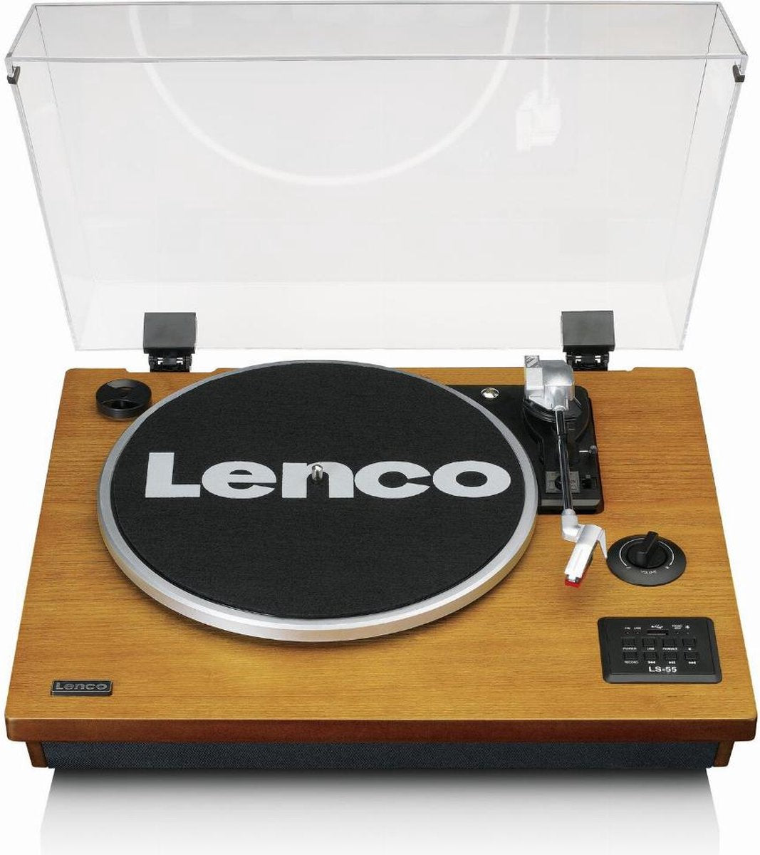 Lenco Platenspeler met Bluetooth - Ingebouwde Speakers - Auto-stop - LS-55WA - Hout •