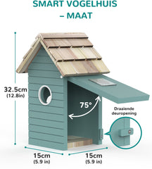 Vogelhuisje met camera - Met geluid - Vogelcamera - Hout