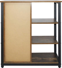 Miadomodo - Vintage Halfopen Kast met 3 Planken - Industrieel/Vintage Design - Bijzetkast - Commode - Woonkamerkast - Stalen Frame - 72x32x80cm - Bruin