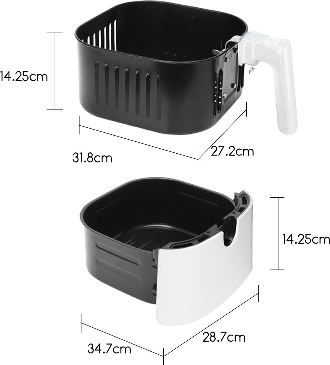 Aigostar Airfryer XXL - Heteluchtfriteuse - 7L - 1900W - Wit