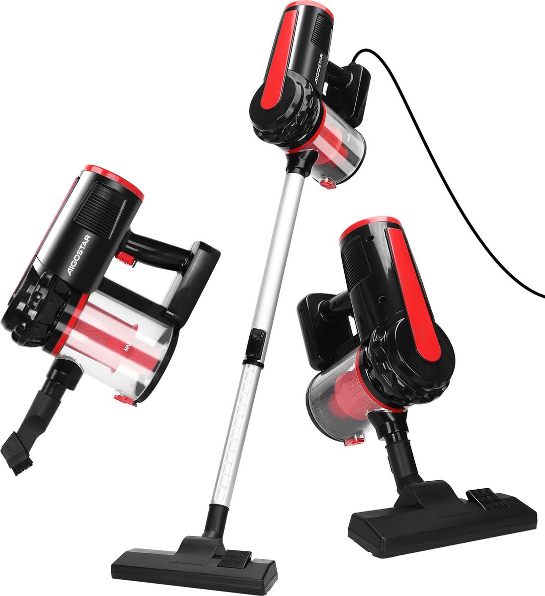 Steelstofzuiger - Stofzuiger Zonder zak - 6 Meter Kabel - 600W - Zwart - Aigostar