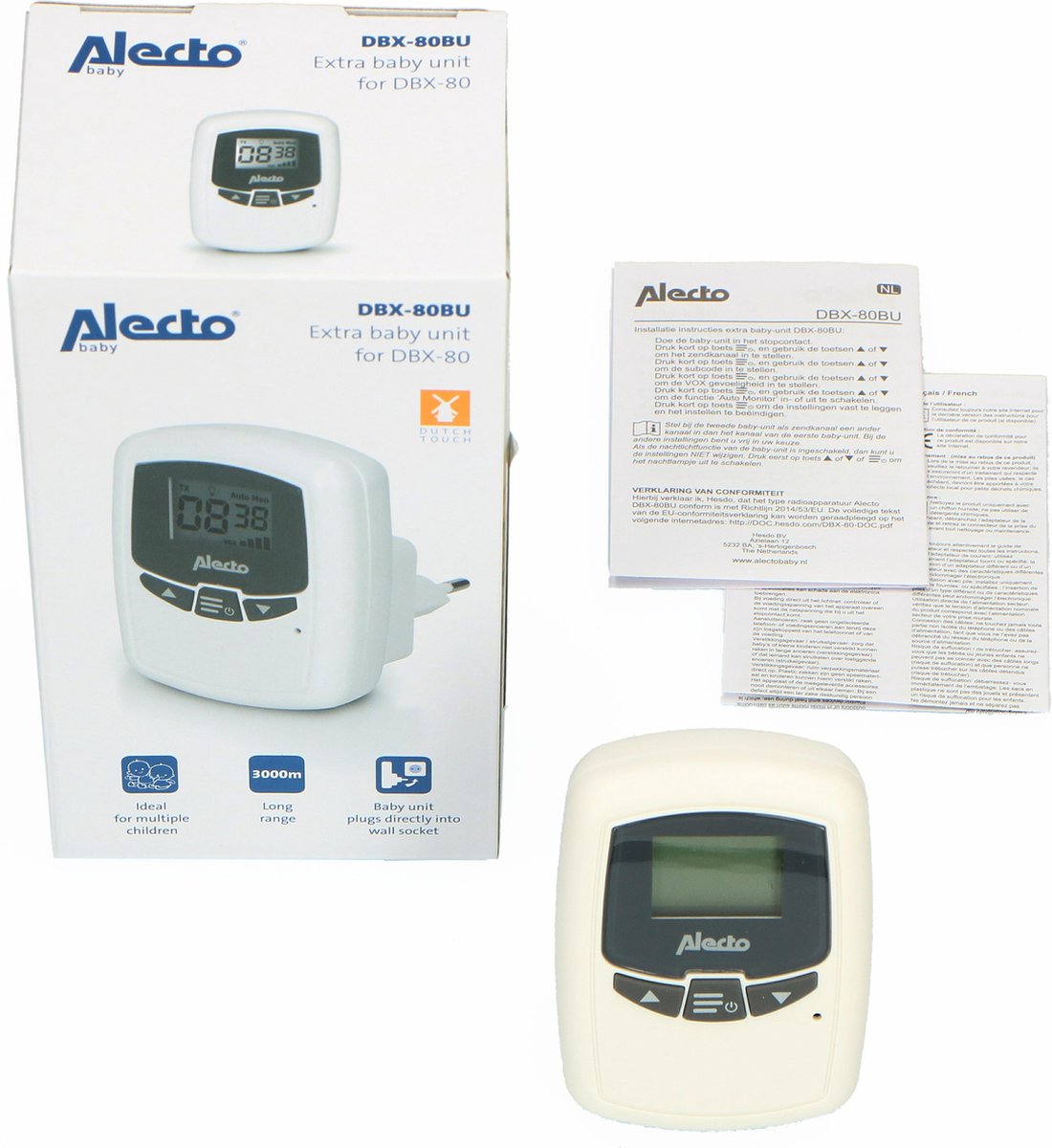 Alecto Babyfoonuitbreiding - DBX-80BU - Babyunit DBX-80 en DBX80BK - Wit