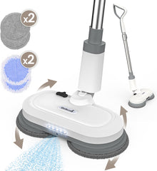 GoScrub® Elektrische Dweil - Draadloos - Vloerreiniger voor Harde en Houten Vloeren - Stille en Wendbare Mop - Efficiënt Dweilsysteem met Oplaadbare Accu