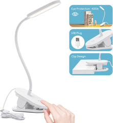 Aigostar 10A52 - LED Bureaulamp - Dimbaar - 3 Helderheid - Verstelbare Leeslamp - Nachtlamp - 4000K - Wit