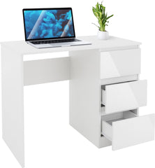 Bureau met lades - Bureautafel - Computertafel - 90x76x50 cm - Wit - ML-Design