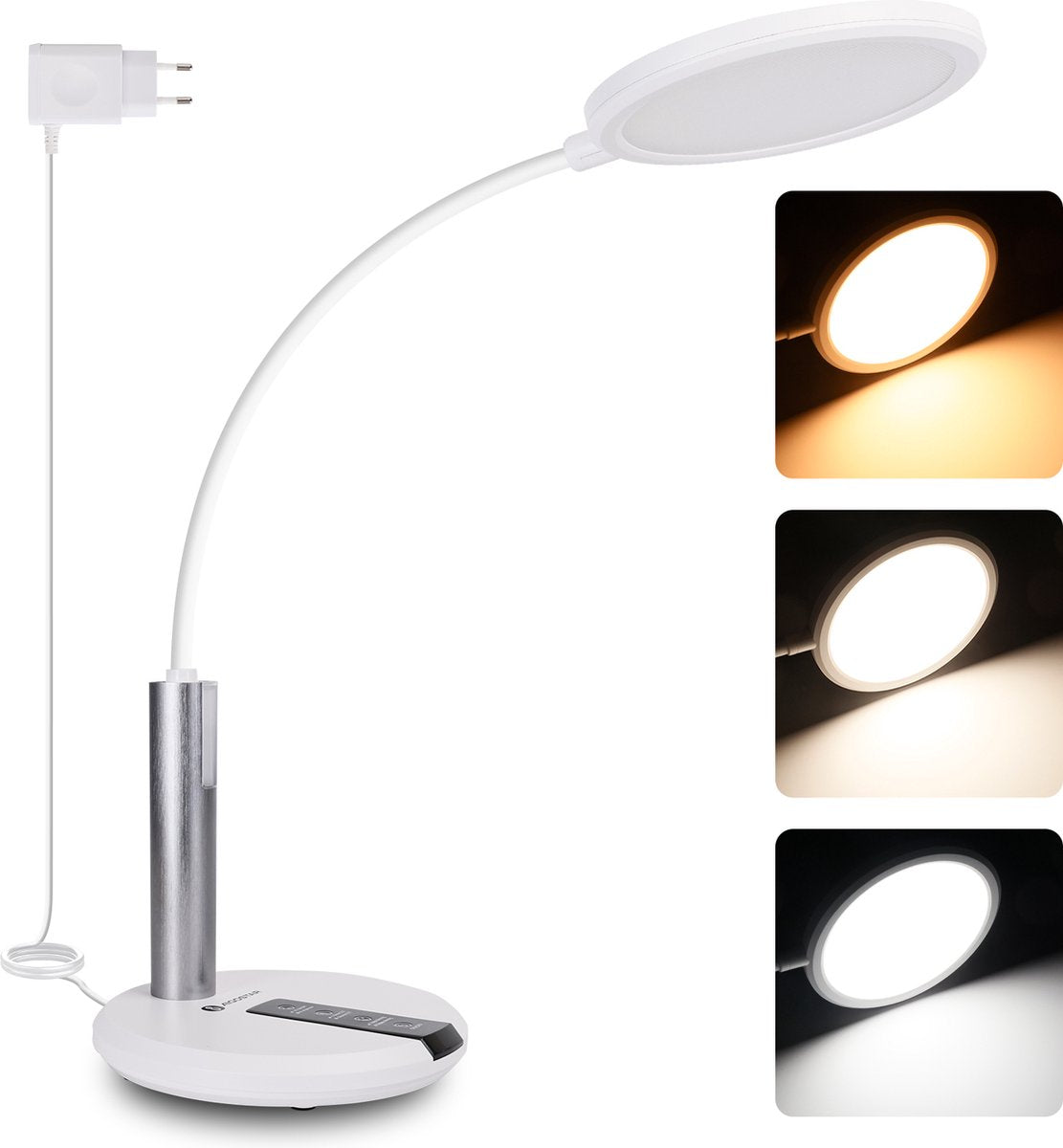 Aigostar Bureaulamp LED - Dimbaar - Tafellamp – Wit