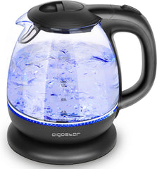 Taylor Swoden Glazen Waterkoker - 1L - 2200W - LED - Zwart
