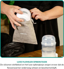Alecto Flessenwarmer - Draagbare Baby Flessenwarmer voor Onderweg en Thuis - Geschikt voor vrijwel alle Babyflessen - Draadloos - BW1000 - Wit •