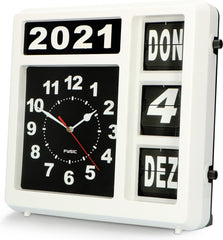 Fysic FK-247DE - Grote analoge Klok - Duitse versie - Wit •