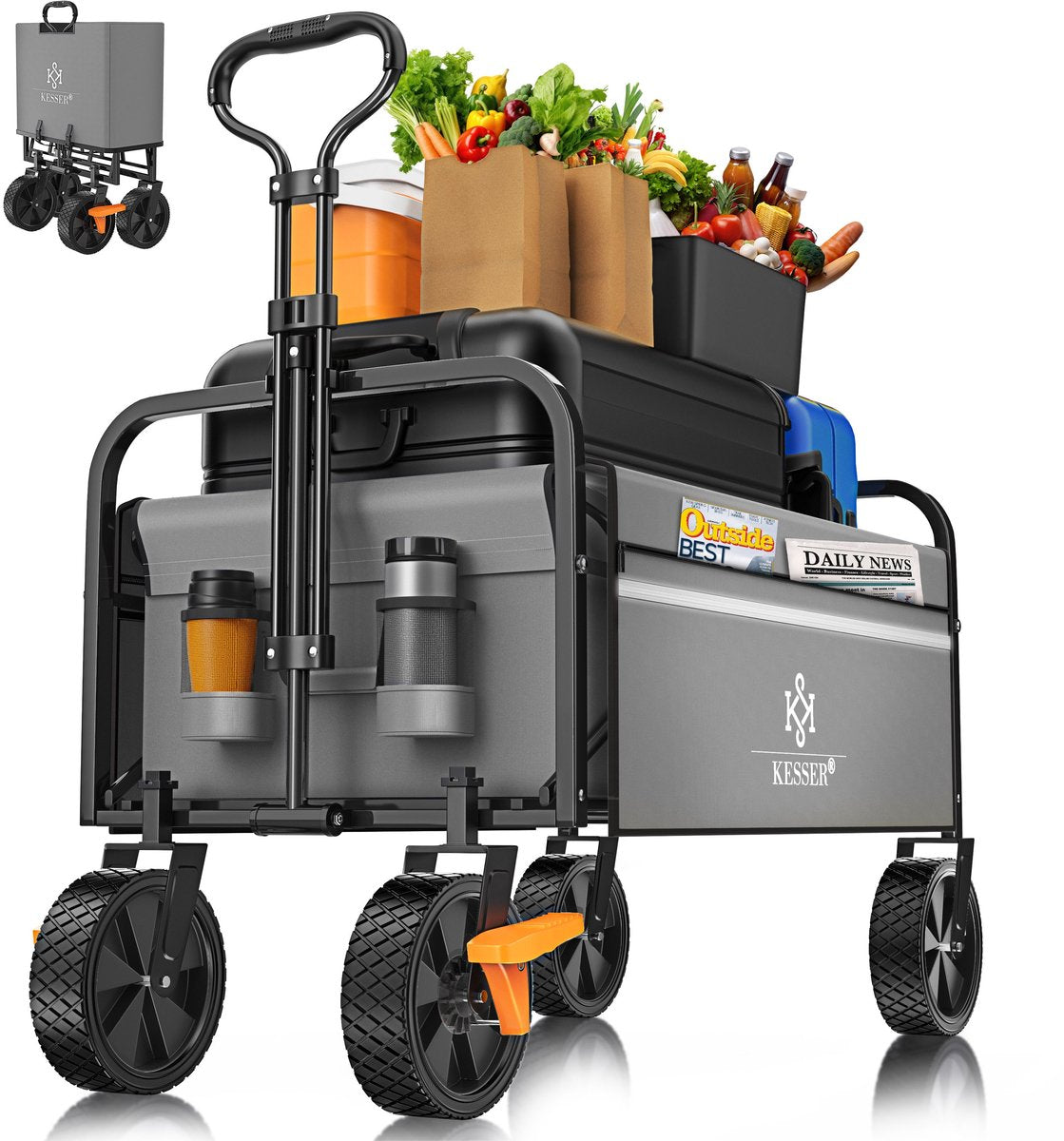 KESSER® Bolderkar - Opvouwbaar - Bolderwagen - Grijs