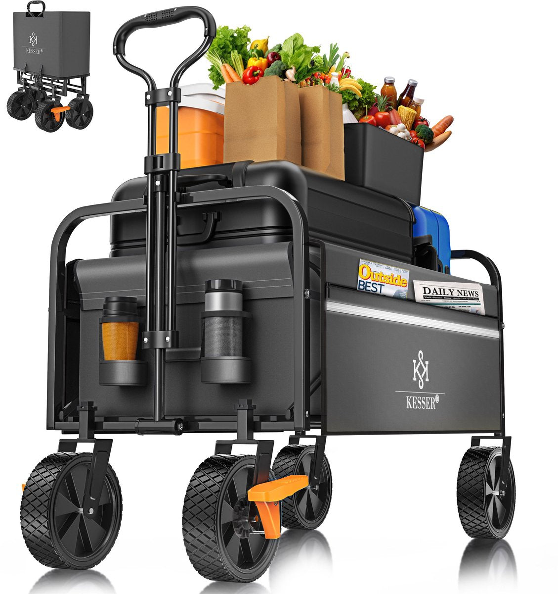 KESSER® Bolderkar - Opvouwbaar - Bolderwagen - Antraciet