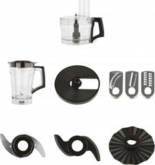 Trebs Keukenmachine - 2 snelheden - Meerdere accessoires - 99394 - Zwart RVS •