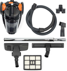 Nedis Zakloze Stofzuiger - Zakloos - 700 W - Stof capaciteit: 3.0 l - Combi-Borstel - Actieradius: 8.50 m - HEPA-luchtfilter - Antraciet / Oranje / Zwart •