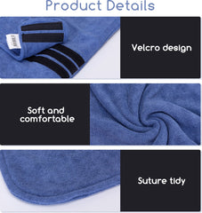 Hondenbadjas - Badjas hond - Ruglengte 75 cm - XL - Blauw - Nobleza •