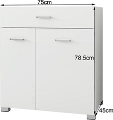 Wastafelkast - Wastafelmeubel - Wastafelonderkasten - 75x78,5x45 cm - Wit - ML-Design