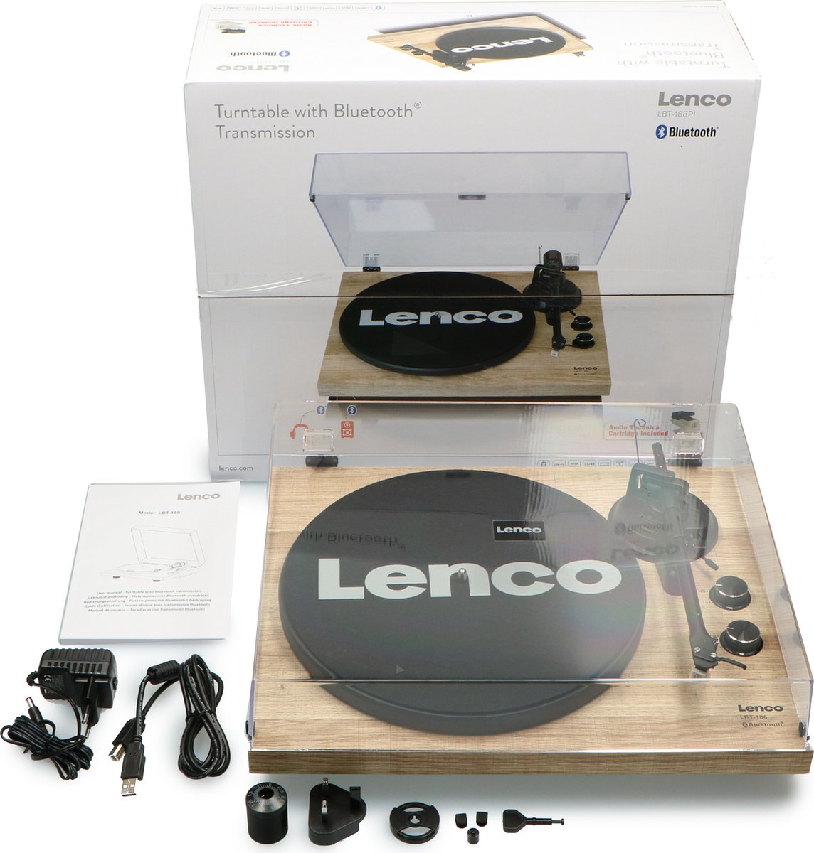 Lenco Platenspeler met Bluetooth - LBT-188PI - Hout •