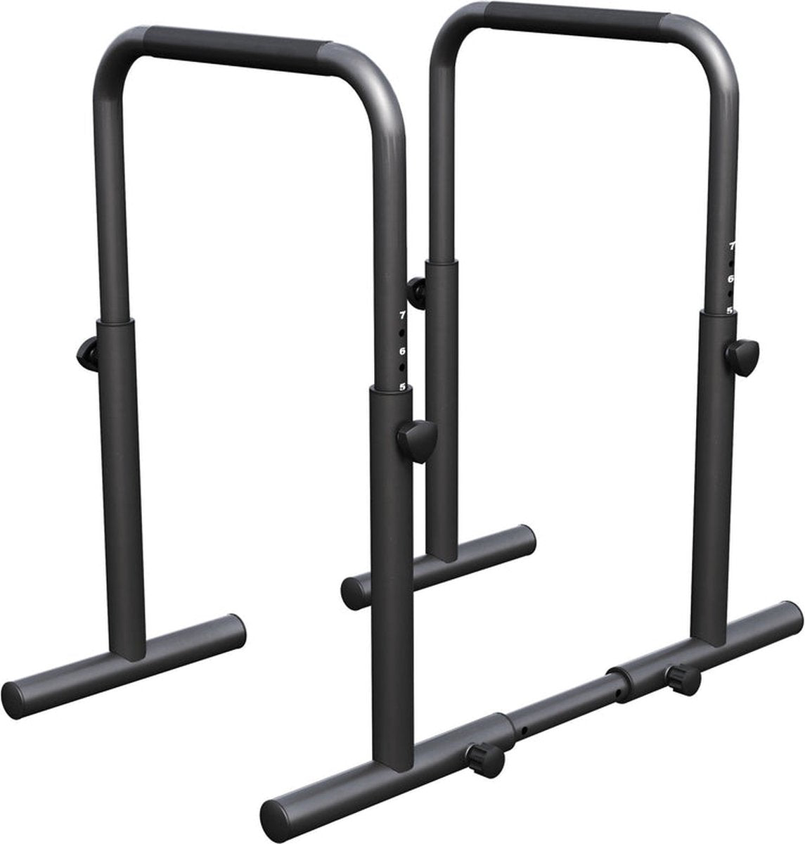 Gorilla Sports Dip Bars – Verstelbare Hoogte – Belastbaar tot 500 kg – Push up stand bar - Parallettes – Zwart