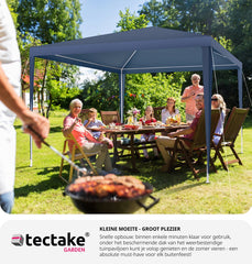 Partytent - 3x3m - Paviljoen - Waterdicht - Blauw - Tectake