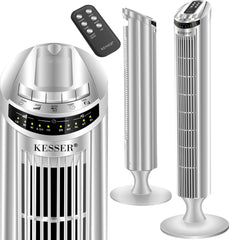 KESSER® Torenventilator - Fluisterstil - Oscillatie - Zilver
