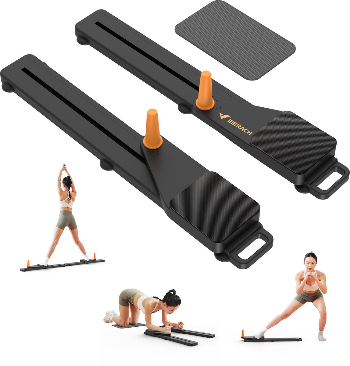 Pilates Board - Pilates Reformer - 4-in-1 - Zwart - MERACH