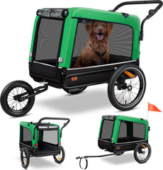 Hondenfietskar - Hondenkar  - Fietskar hond - tot 40 kg - Groen