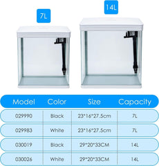 Aquarium Kit - 29x20x33 cm - 14L - Wit - Nobleza
