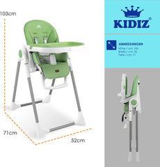 KIDIZ® 3in1 kinderstoel - Babystoel - Verstelbaar - Groen