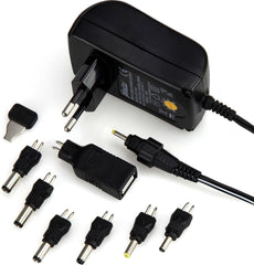 Alecto EUP-1500 - Universele adapter - Met koppelstukjes - 1500 mA - Zwart •