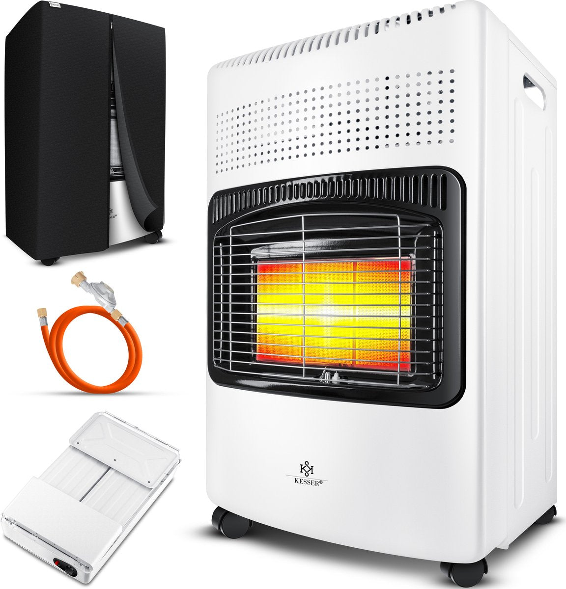 KESSER® Gaskachel Keramisch - 4200W - Terrasverwarmer - Wit