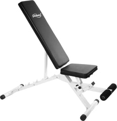 Physionics Verstelbare Fitnessbank - Belastbaar tot 200 kg - Wit •