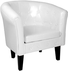 Fauteuil met armleuning - Relaxstoel -  Wit - MIADOMODO