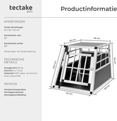 Autobench - Hondenbench - Hondentransportbench - 54x69x50 cm - Tectake®