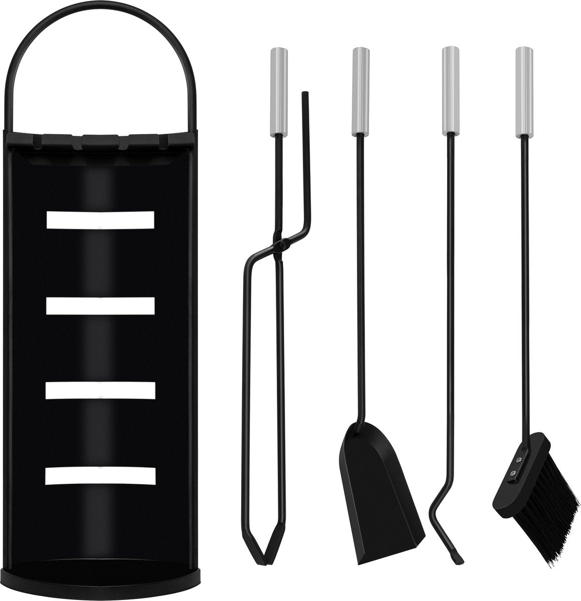 KESSER® Haardset 5-delig - Haardstel - Zwart