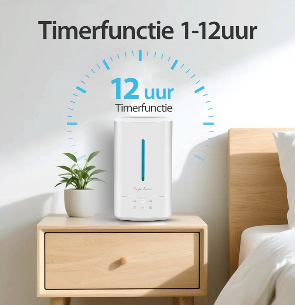 Luchtbevochtiger slaapkamer - Humidifier - 5L - Wit - Taylor Swoden •