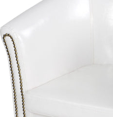 Chesterfield fauteuil met spijkerkoppen, zetel, Wit